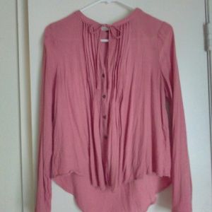 Long Sleeved cotton Hippie Style Top with Tie at n